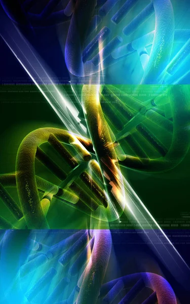 Digital Illustration Dna Structure Colour Background — Stock Photo, Image