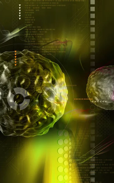 Illustrazione Digitale Del Virus Della Poliomielite Sfondo Colori — Foto Stock