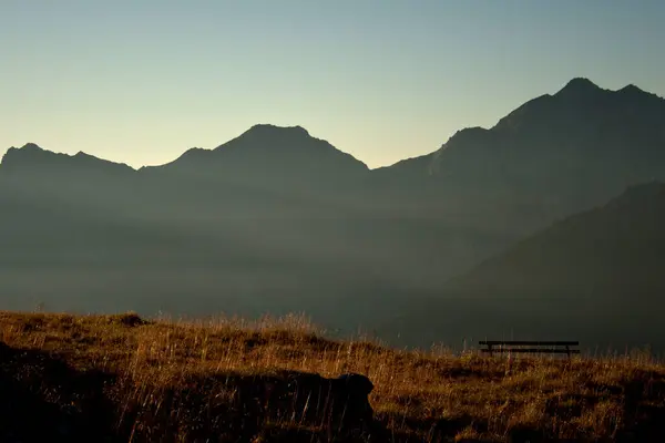 Восход Солнца Альпах Stubai — стоковое фото
