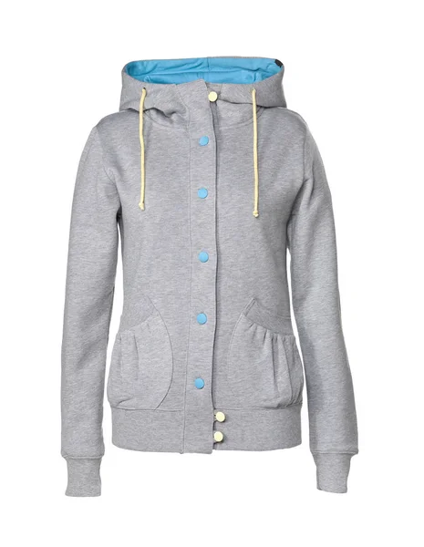 Girl Hoody Gray Aqua — ストック写真