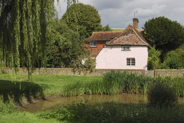 Różowy Domek East Dean West Sussex Anglia — Zdjęcie stockowe