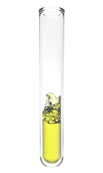 Hochwertige Wiedergabe Des Wissenschaftlichen Reagenzglases Mit Welliger Gelber Flüssigkeit — Stockfoto