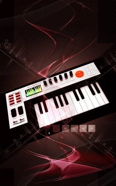 Digital Illustration Music Midi Mixer Colour Background — Stok fotoğraf