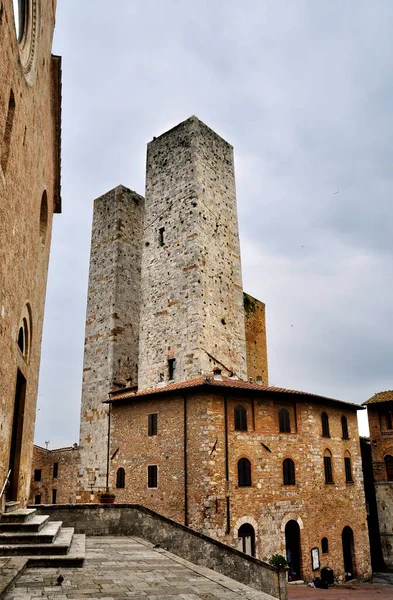 Πύργος Στο Μεσαιωνικό Χωριό San Gimignano Τοσκάνη Ιταλία — Φωτογραφία Αρχείου