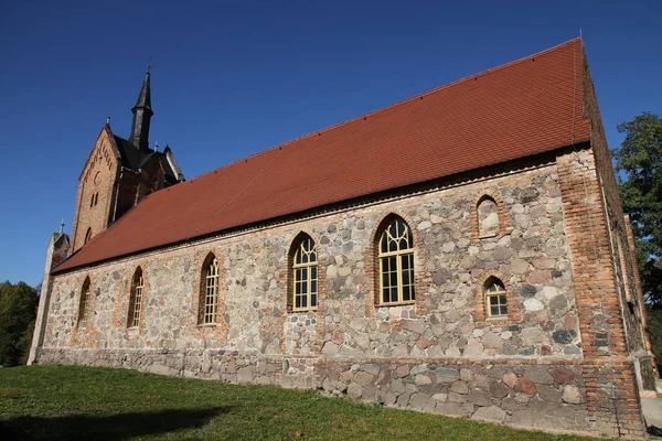 Polní Kamenný Kostel Wulkow — Stock fotografie