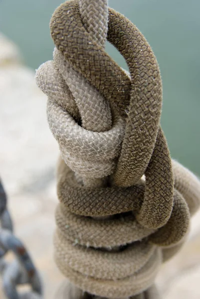 Nahaufnahme Auf Einem Nautischen Knoten — Stockfoto