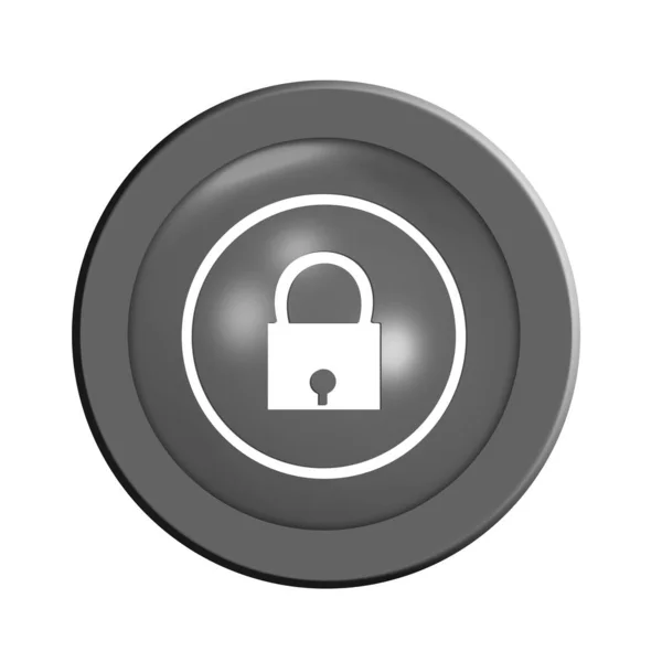 Botão Privacidade Ilustração Proteção Dados — Fotografia de Stock
