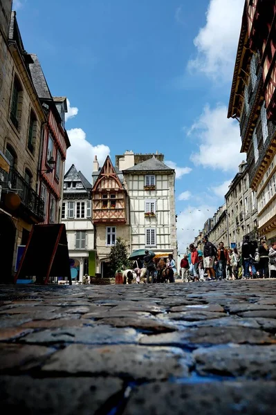 Ville Pittoresque Bretagne Par Une Belle Journée Été — Photo