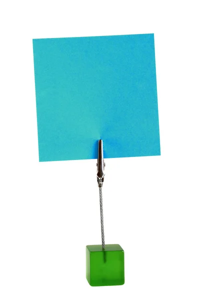 Držák Papíru Modrým Štítkem Pro Značení — Stock fotografie