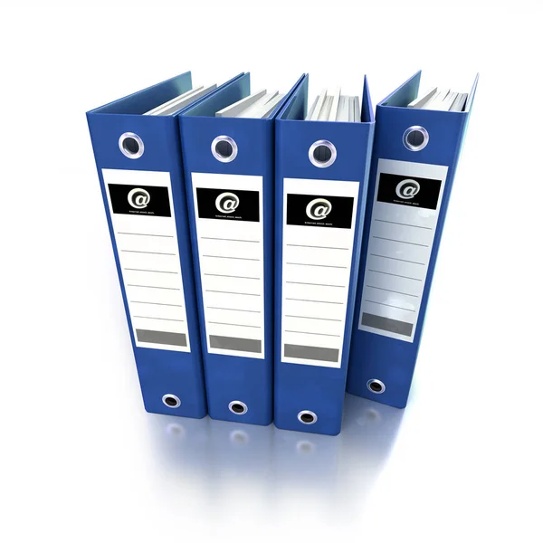 Rendering Group Ring Binders Blue — Stock Photo, Image