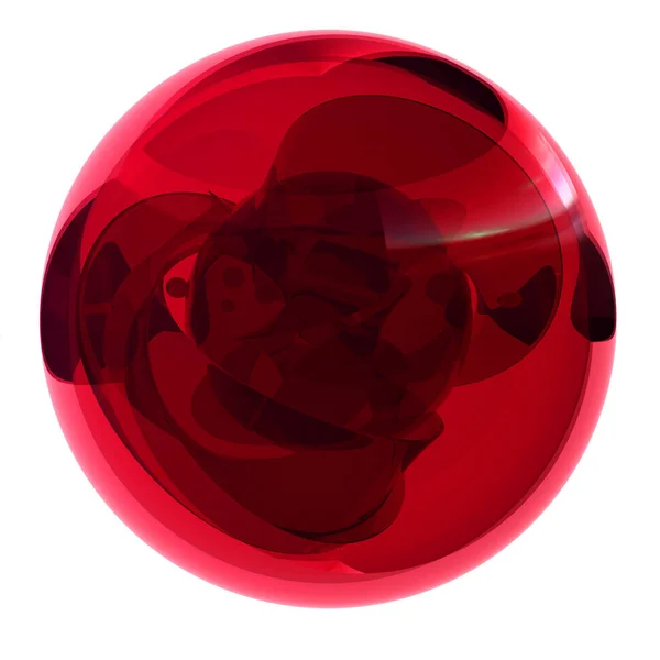 Візуалізація Червоної Кристалічної Кулі — стокове фото