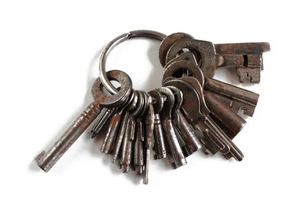 Schlüsselanhänger Mit Alten Schlüsseln — Stockfoto