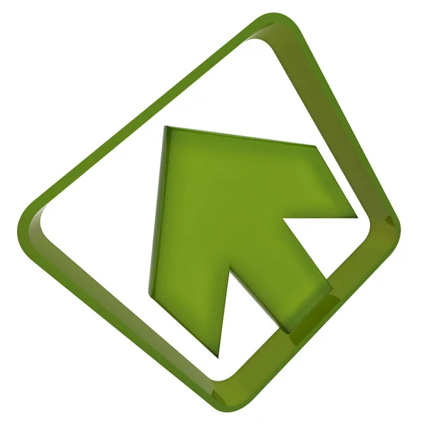 Green Arrow Icon Plastic Texture — Stock Photo, Image