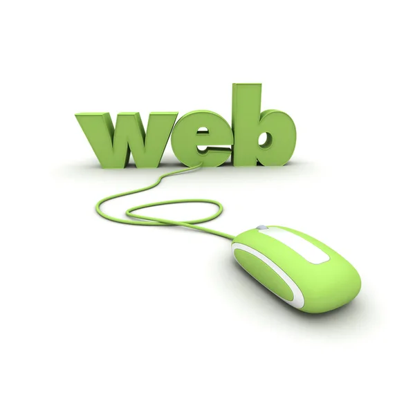 Rendering Computer Mouse Connected Word Web — Stok fotoğraf