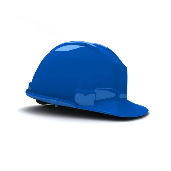 Renderização Capacete Segurança Azul Novo Brilhante — Fotografia de Stock