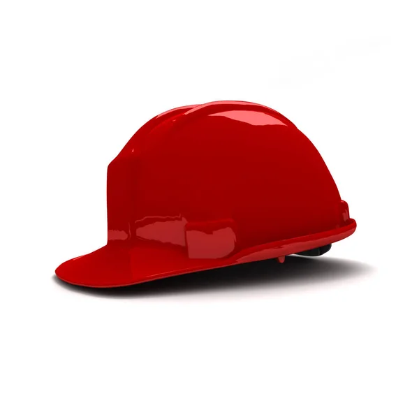 Рендеринг Нового Блестящего Красного Шлема Безопасности — стоковое фото