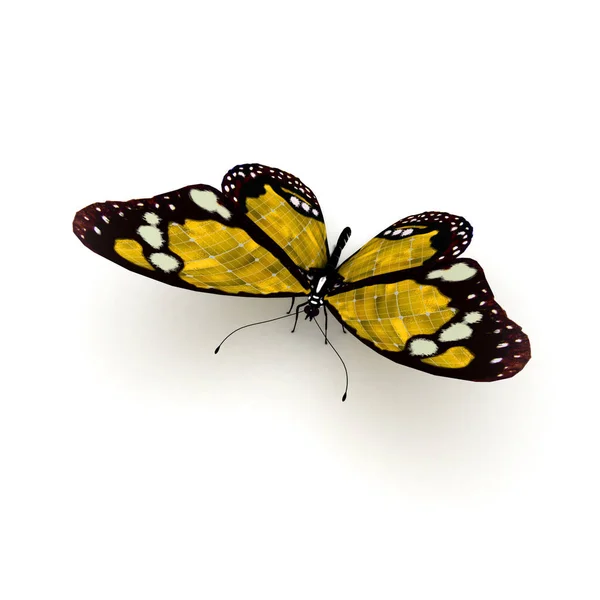 Representación Una Mariposa Amarilla Con Textura Panel Solar — Foto de Stock