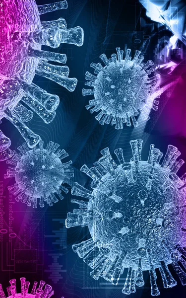 Illustrazione Digitale Del Virus Aviario Sullo Sfondo Colori — Foto Stock