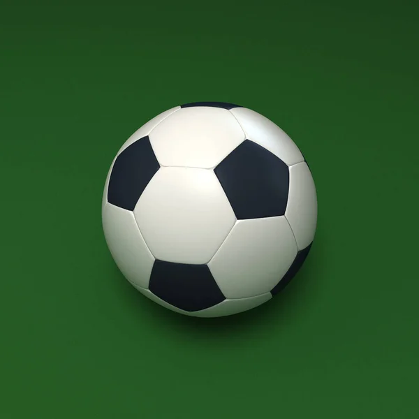 Rendu Ballon Football Sur Fond Vert — Photo