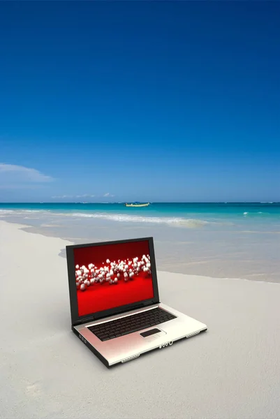 Renderowania Komputera Tropikalnej Plaży — Zdjęcie stockowe