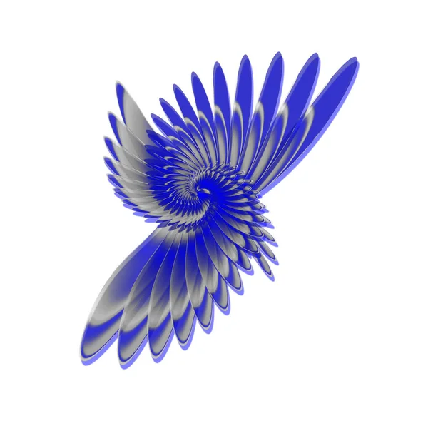 Blue Spiral Feathers Logo — Stock Photo, Image