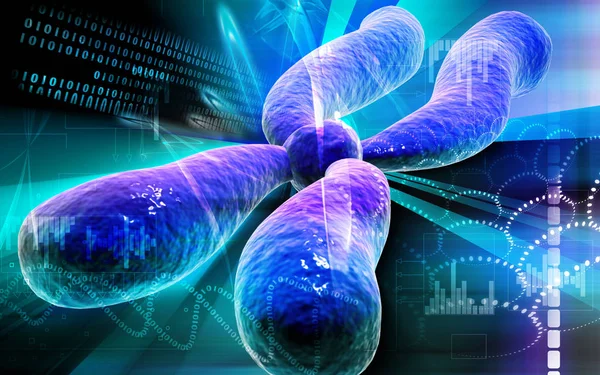 Digitale Darstellung Des Chromosoms Farbigen Hintergrund — Stockfoto