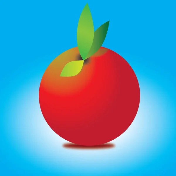 ブルーに隔離された赤いリンゴ — ストック写真