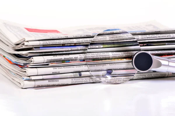 Stack Newspapers — Stock Photo, Image