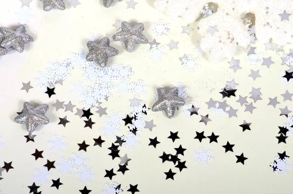 Αστέρια Και Νιφάδες Χιονιού Φόντο — Φωτογραφία Αρχείου