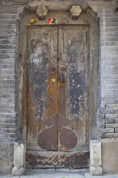 北京厚顿的老门 — 图库照片