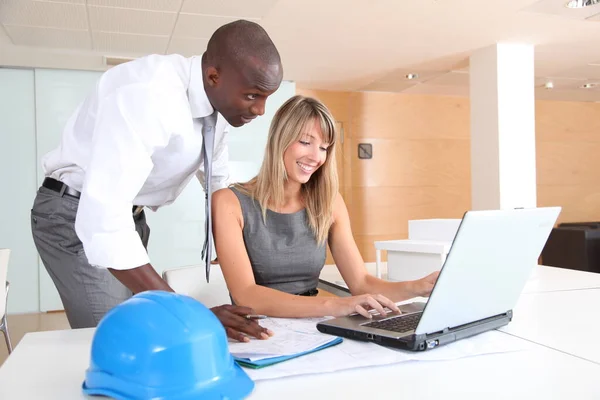 Architecten Werken Laptop Computer — Stockfoto