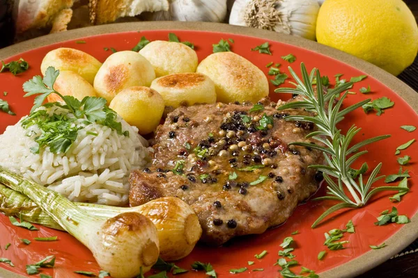 Filet Mignon Pieprzem Czosnkiem — Zdjęcie stockowe