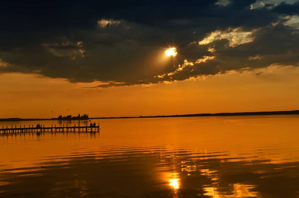 Fotos Aufgenommen Steinhude Sonnenuntergang Steinhuder Meer — Stockfoto