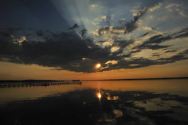 Fotos Tiradas Steinhude Pôr Sol Steinhuder Meer — Fotografia de Stock