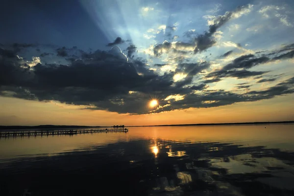 Fotos Aufgenommen Steinhude Sonnenuntergang Steinhuder Meer — Stockfoto