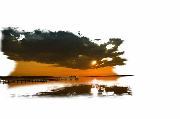 Bilder Aufgenommen Steinhude Sonnenuntergang Auf Steinhude — Stockfoto
