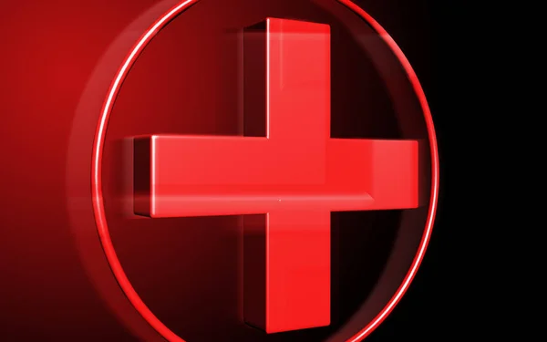 Digitale Illustration Eines Roten Kreuzes Farbigen Hintergrund — Stockfoto