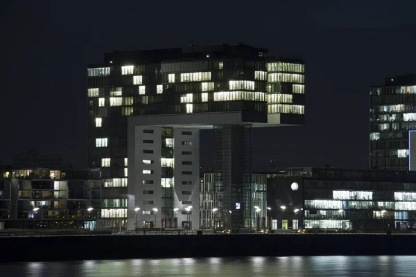 Kranhäuser Köln Der Nacht — Stockfoto