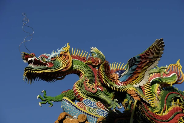 Dragón Fénix Techo Templo Daoísta Taizhong Taiwan — Foto de Stock