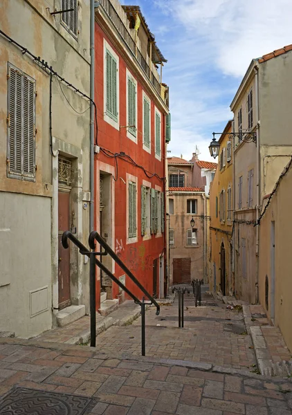 Calle Típica Barrio Artista Panier Marsella Francia — Foto de Stock