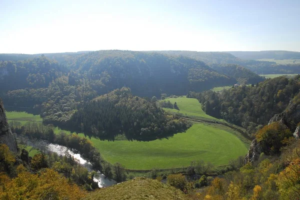 Pohled Údolí Stiegelsfels Horním Dunaji — Stock fotografie