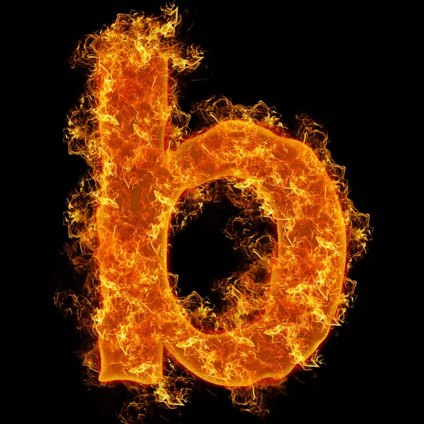 Fire Small Letter Black Background — Stock Photo, Image