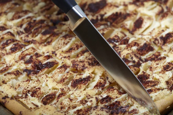 Apple Pie Baking Tray Apple Pie Baking Sheet — Stock Photo, Image