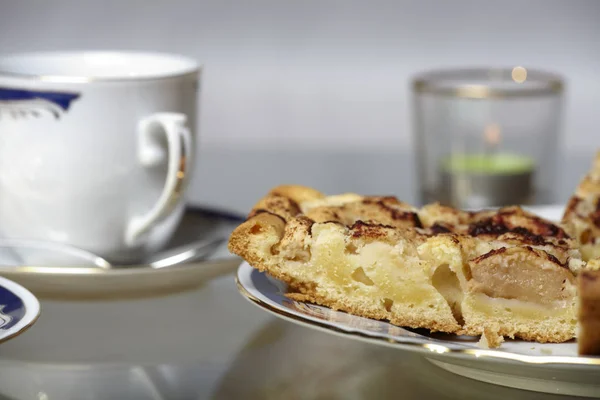 Stukje Appeltaart Close Stukje Appeltaart Close — Stockfoto