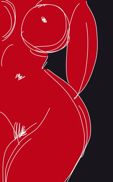 Ilustración Vectorial Una Mujer Vestido Rojo —  Fotos de Stock