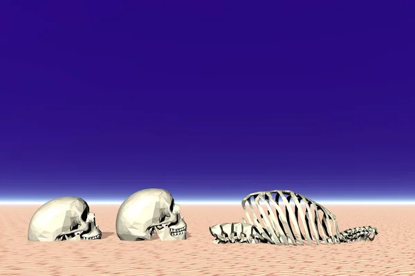 Σκελετός Στην Έρημο — Φωτογραφία Αρχείου