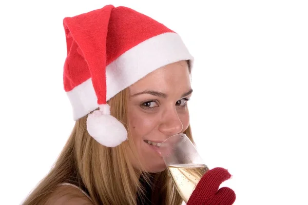 Karácsonyi Ünnepség Fiatal Modell — Stock Fotó