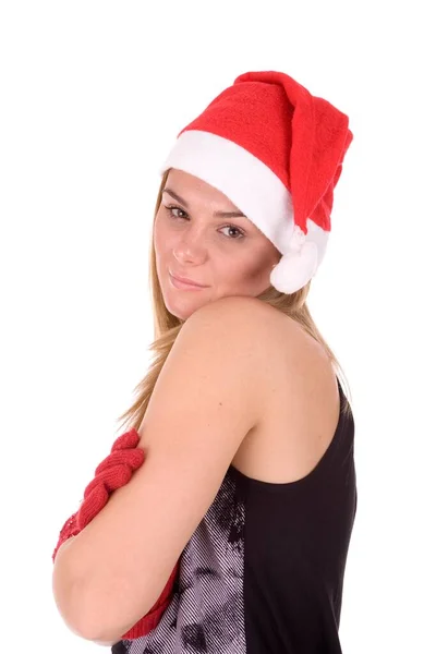 Christmas Portrait Beautiful Young Woman — Stock Photo, Image