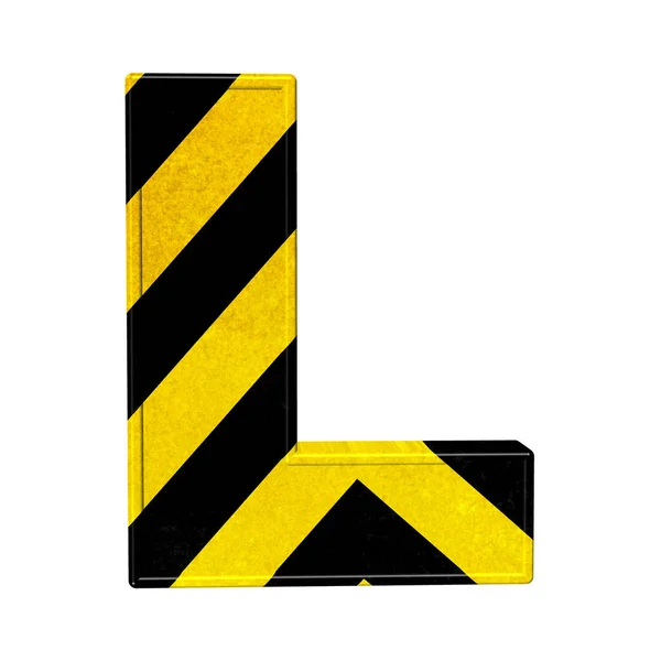 Litery Czarno Żółtych Pasach Niebezpieczeństwa — Zdjęcie stockowe