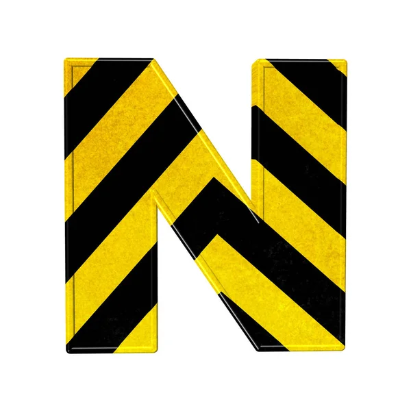 Buchstaben Schwarz Gelben Gefahrenstreifen — Stockfoto